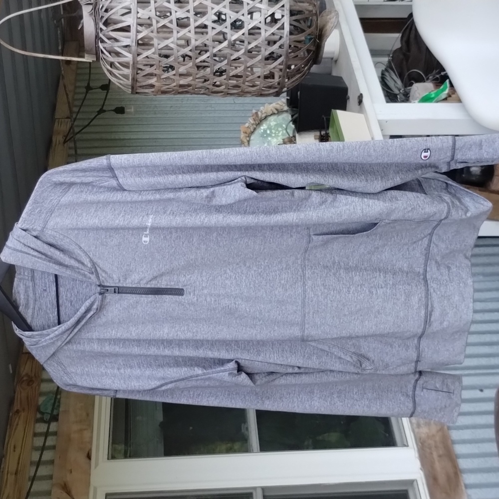 Champion Men's All Day MVP Railroad Gray 1/4 Zip Up Sweat Hoodie - Like New